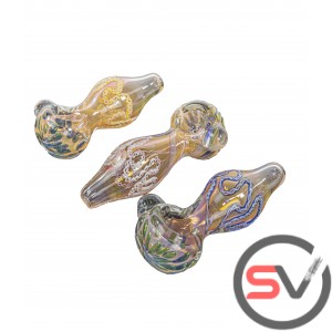 WIDE STEM FLOWER PRINT HAND PIPE 4.5inch 3CT/PK